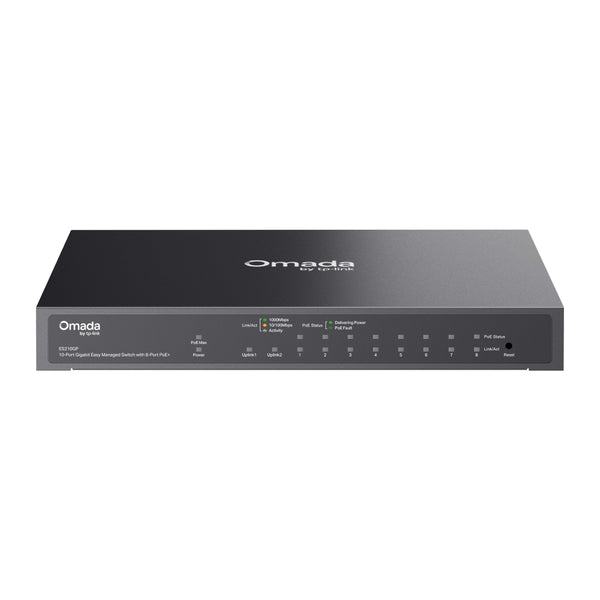 TP-Link Omada ES210GP | Gigabit network switch | 8-port PoE+ | 10 ports