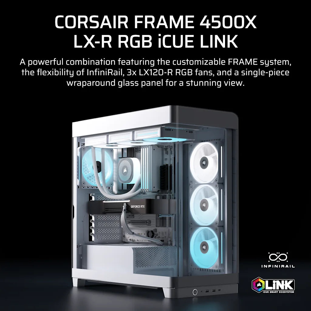 CORSAIR FRAME 4500X LX-R RGB | Mid-tower PC case | iCUE LINK | White