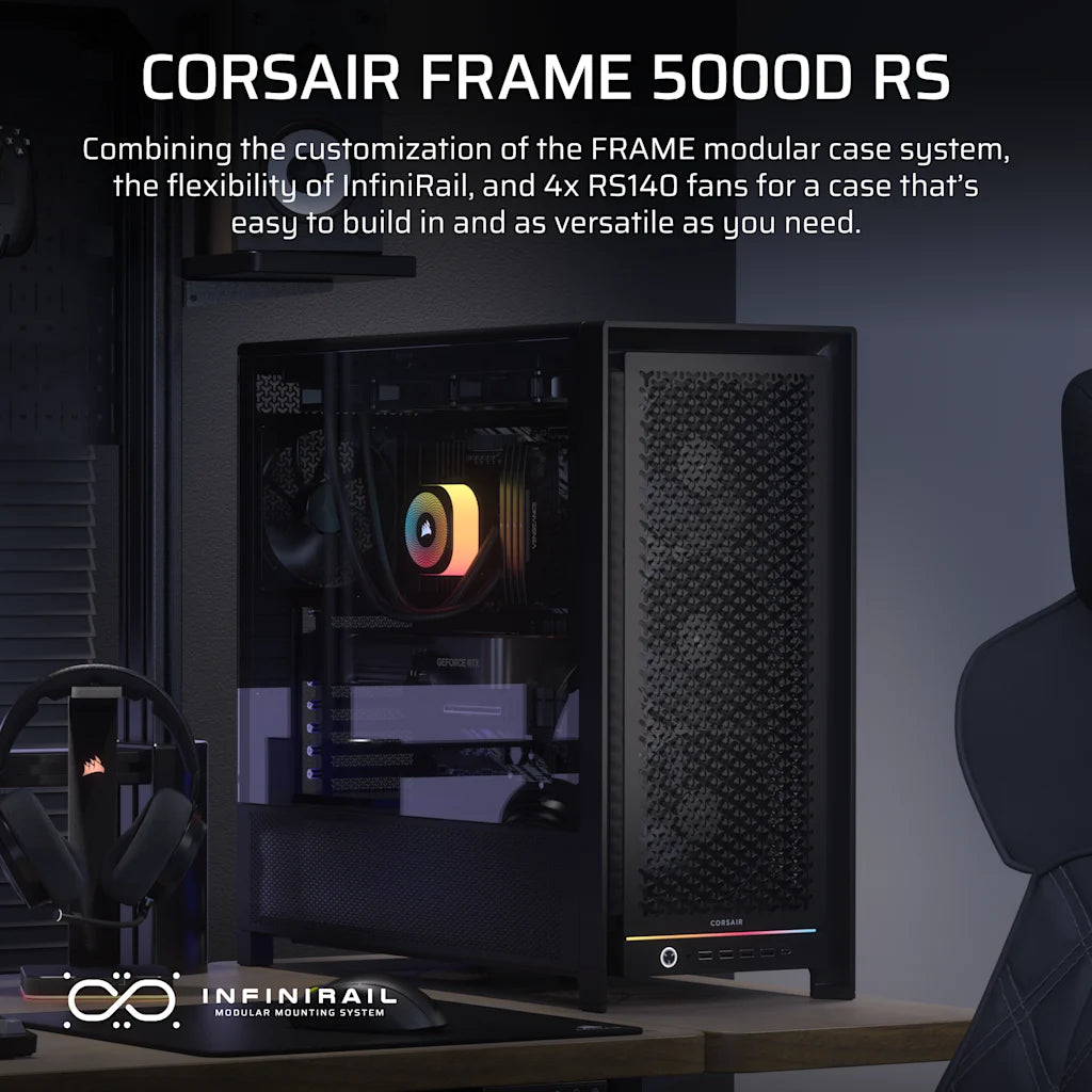 CORSAIR FRAME 5000D RS | Mid-tower PC case | 4 x 140 mm fans | Black