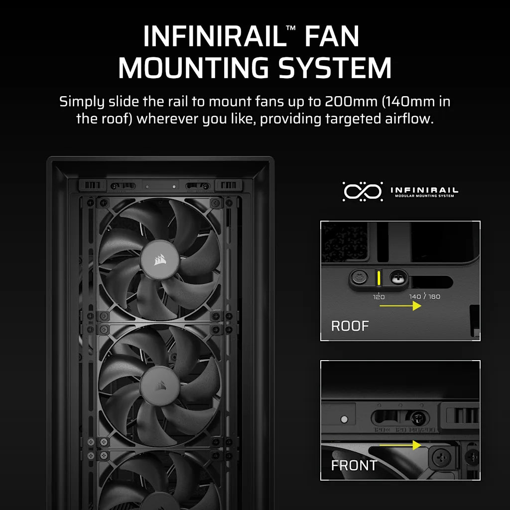 CORSAIR FRAME 5000D RS | Mid-tower PC case | 4 x 140 mm fans | Black