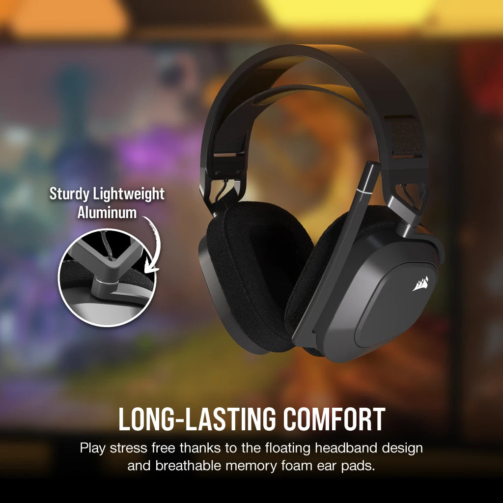 CORSAIR HS80 MAX | Wireless gaming headset | 2.4GHz and Bluetooth | Steel Grey