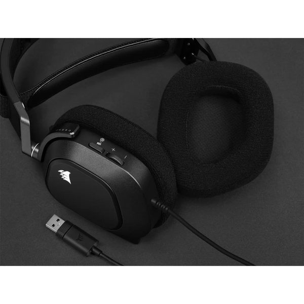 Corsair HS80 RGB USB | Wired gaming headset | 7.1 surround sound | Carbon