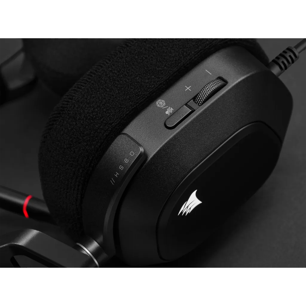Corsair HS80 RGB USB | Wired gaming headset | 7.1 surround sound | Carbon