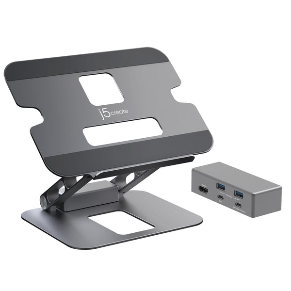 J5create JTS327-N | Laptop stand with USB-C dock | 4K HDMI and 100W PD