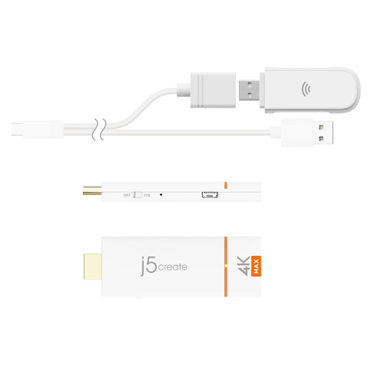 J5create ScreenCast 4K Max | Wireless display adapter | Up to 4K UHD | White