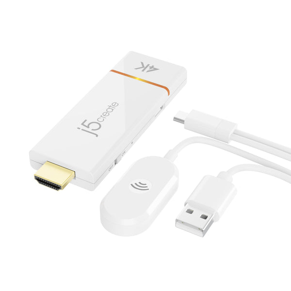 J5CREATE ScreenCast 4K | Wireless display adapter | Up to 4K30 | White