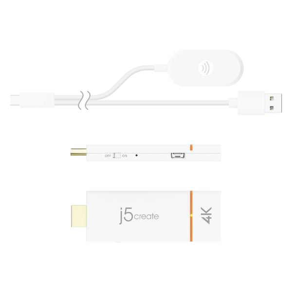 J5CREATE ScreenCast 4K | Wireless display adapter | Up to 4K30 | White