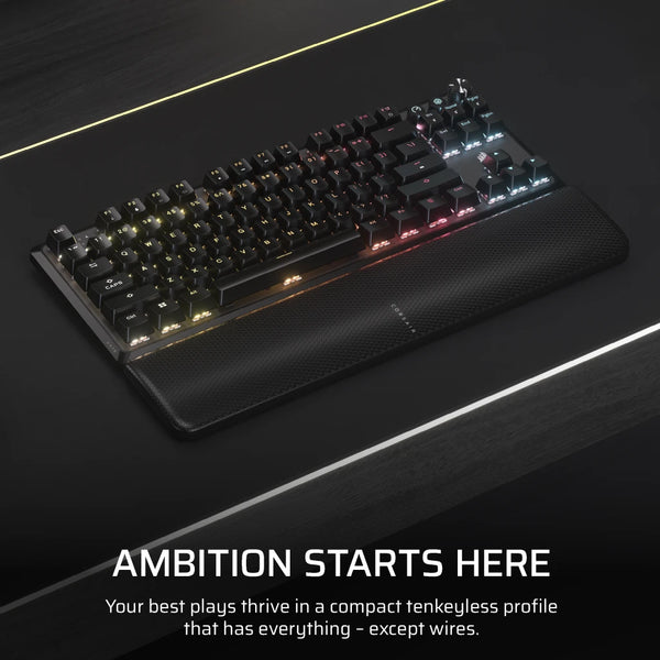 CORSAIR K70 CORE TKL WIRELESS | Mechanical gaming keyboard | UK QWERTY | Black