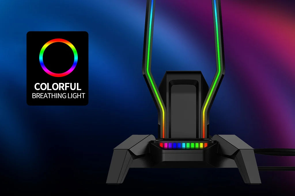 MARVO Kobe 30 | Gaming headset stand and USB hub | 3 USB 2.0 ports | Black