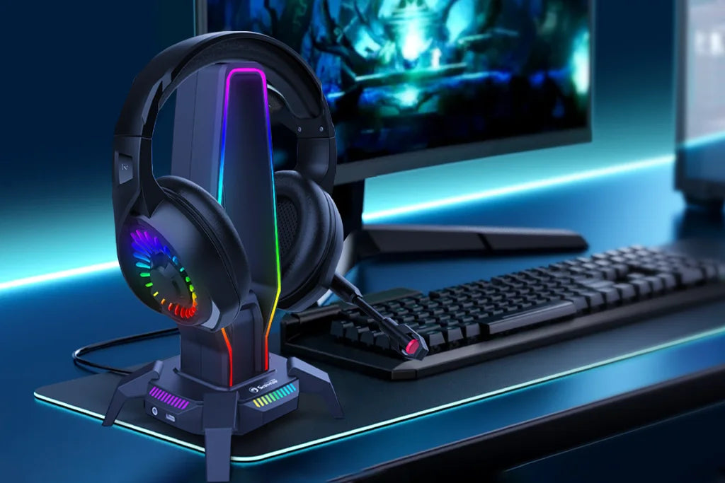 MARVO Kobe 30 | Gaming headset stand and USB hub | 3 USB 2.0 ports | Black