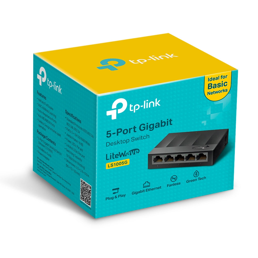 TP-Link LiteWave LS1005G | Gigabit Ethernet switch | 5-port 10/100/1000Mbps