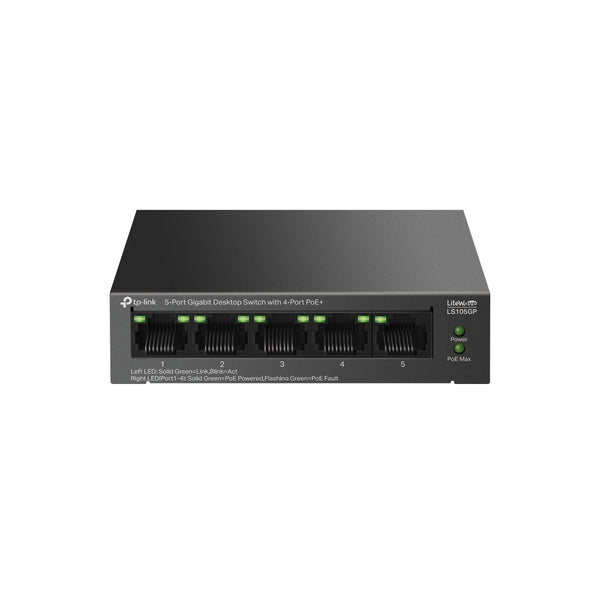 TP-Link LS105GP | Gigabit PoE+ network switch | 5 ports | 65 W PoE budget