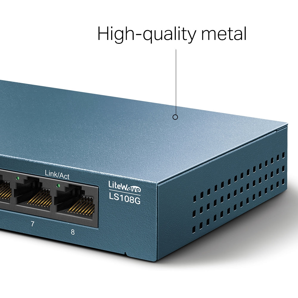 TP-Link LiteWave LS108G | Gigabit Ethernet switch | 8 ports | Metal