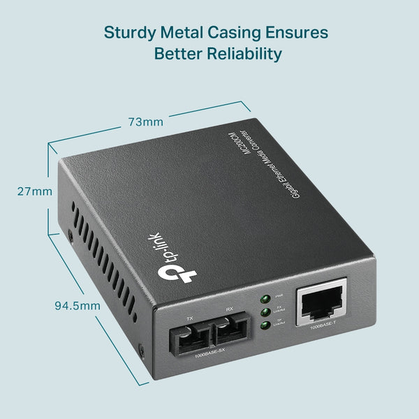 TP-Link MC200CM | Gigabit media converter | 1000BASE-SX to 1000BASE-T