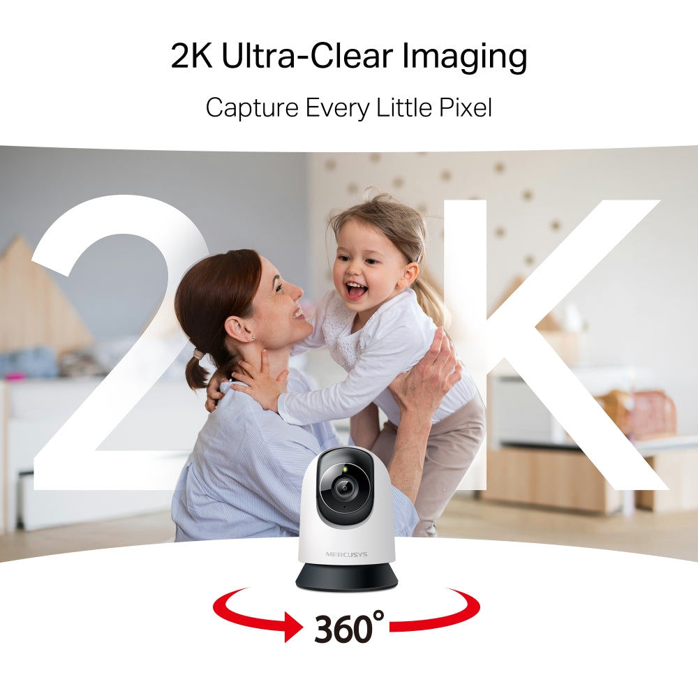 MERCUSYS MC210 | Pan/Tilt Wi-Fi security camera | 2K 3MP | 360° coverage