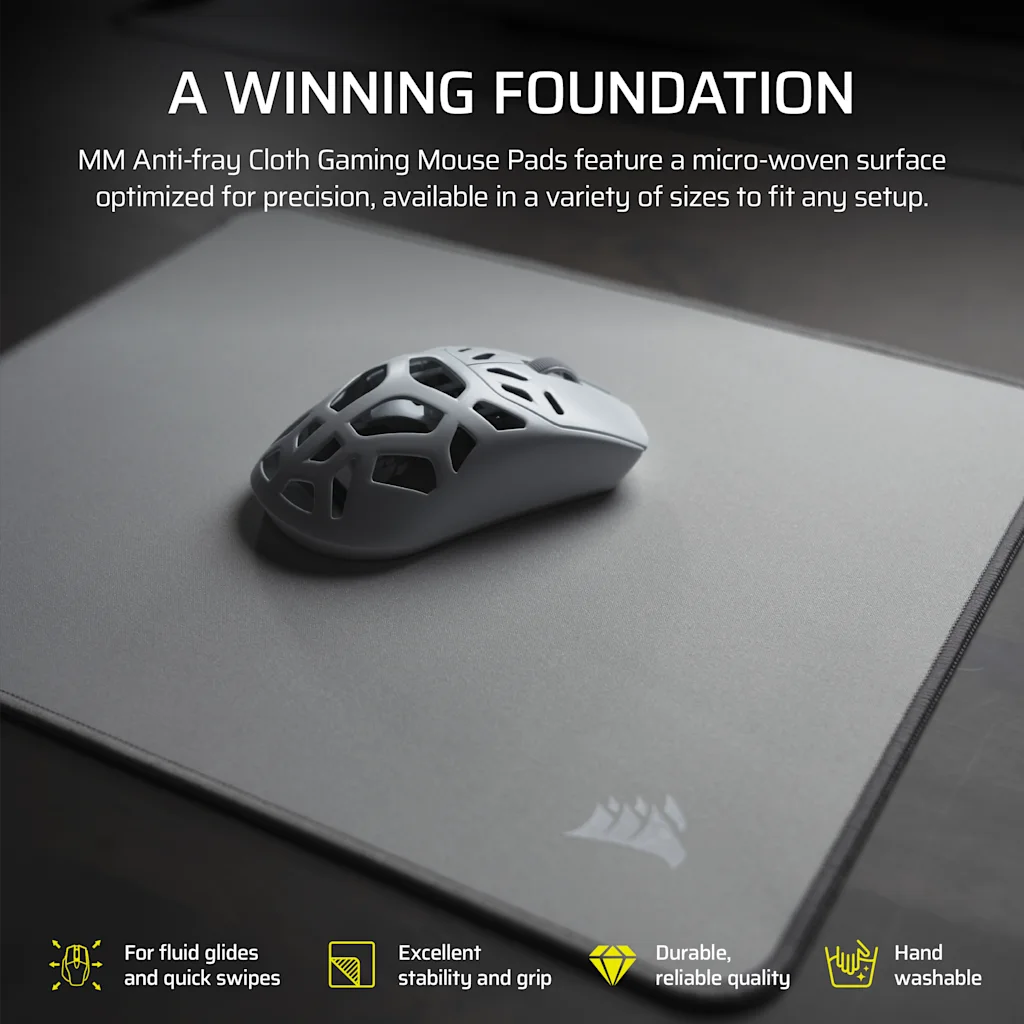 CORSAIR MM | Gaming mouse pad | Medium 320 x 300 mm | Grey