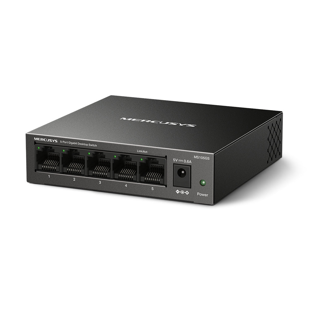 MERCUSYS MS105GS | 5-port Gigabit network switch | 5 x 10/100/1000 Mbps | Metal