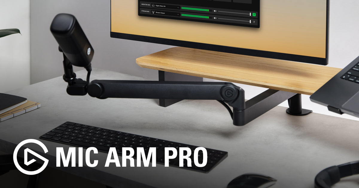 Elgato Wave Mic Arm Pro | Microphone boom arm | 3 kg capacity | Black
