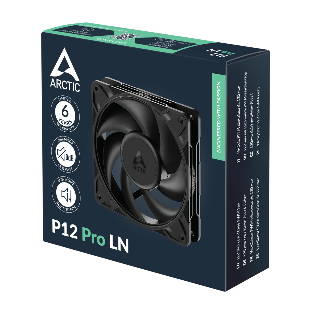 ARCTIC P12 Pro LN | 120 mm case fan | PWM 450–2000 rpm | Black