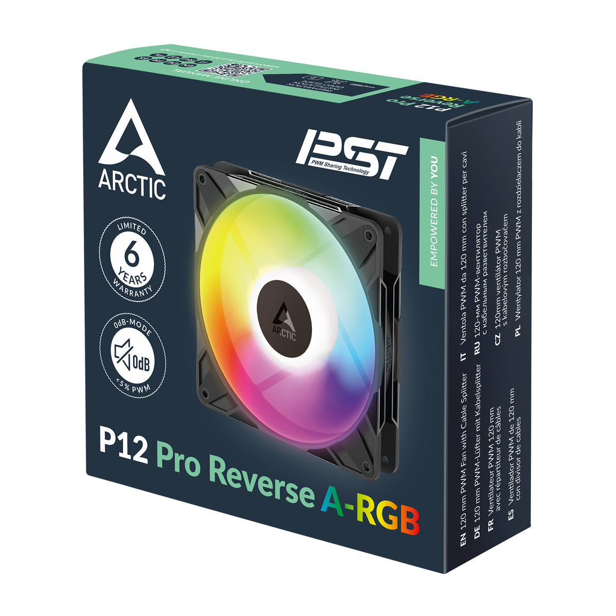 ARCTIC P12 Pro Reverse A-RGB | 120 mm case fan | Black