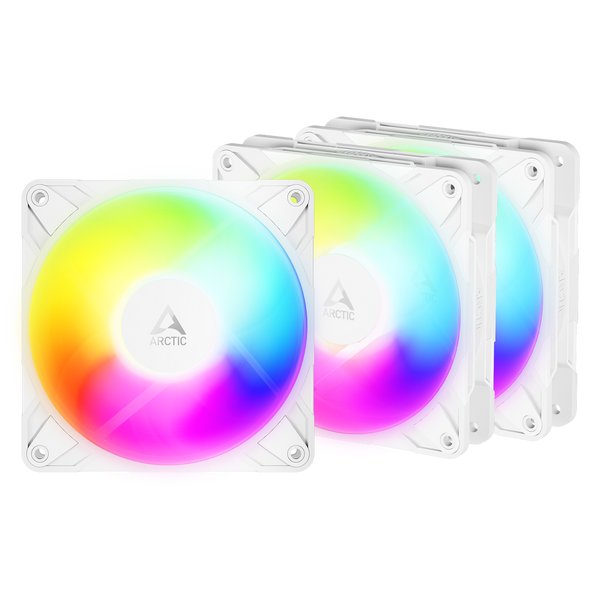 ARCTIC P12 Pro Reverse A-RGB | 120 mm PC case fans | PWM | White 3-pack