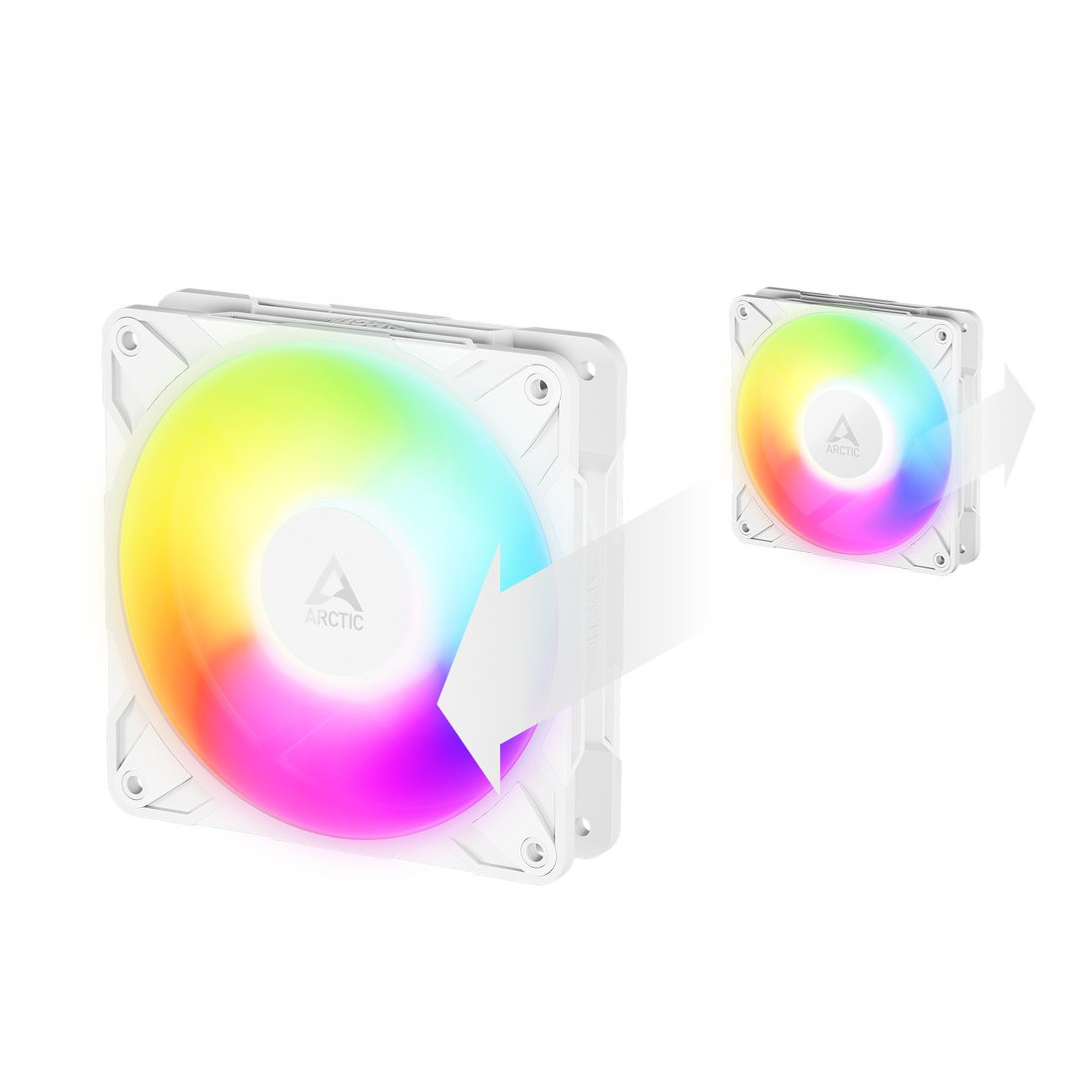 ARCTIC P12 Pro Reverse A-RGB | 120 mm PC case fans | PWM | White 3-pack