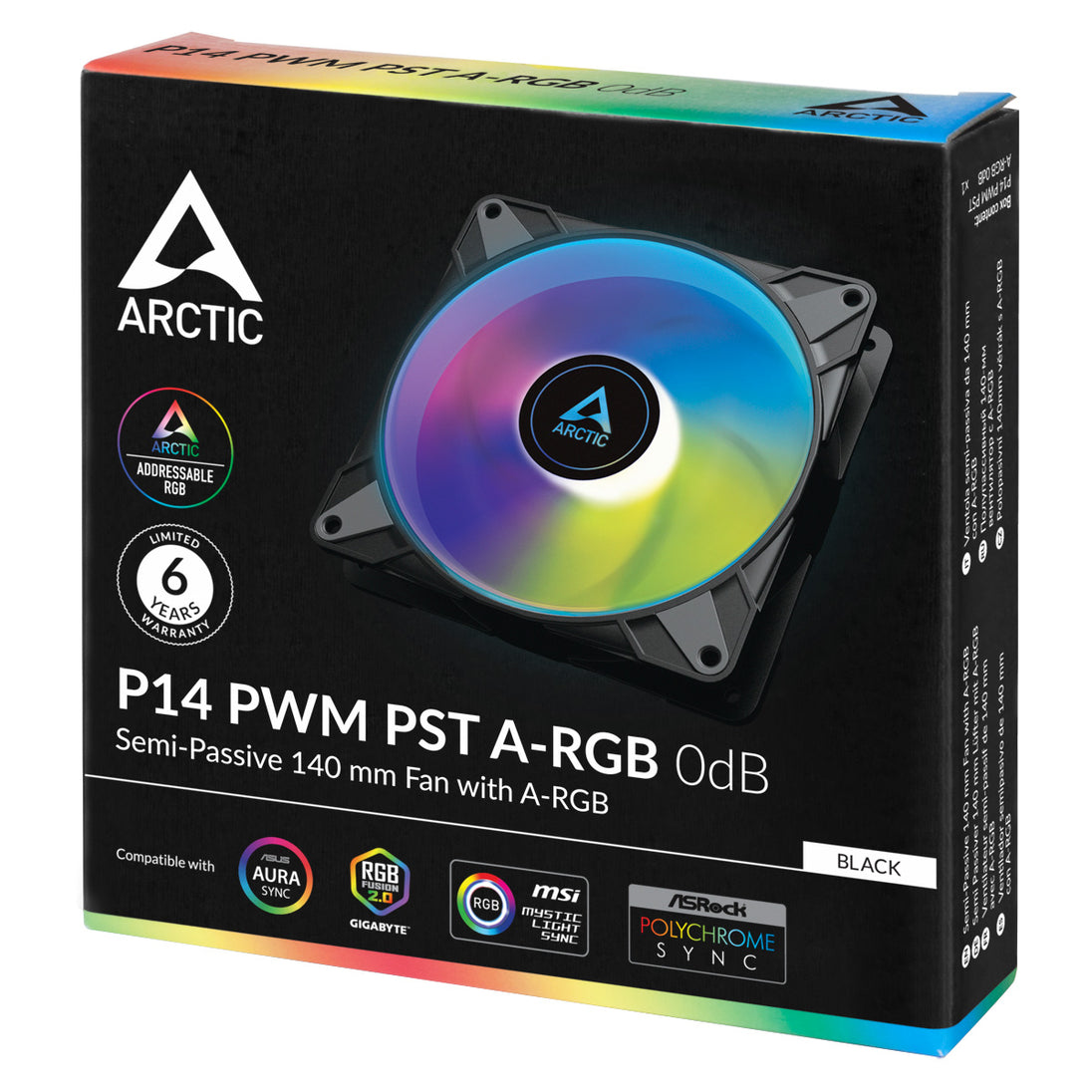 ARCTIC P14 PWM PST A-RGB | 140 mm case fan | Black