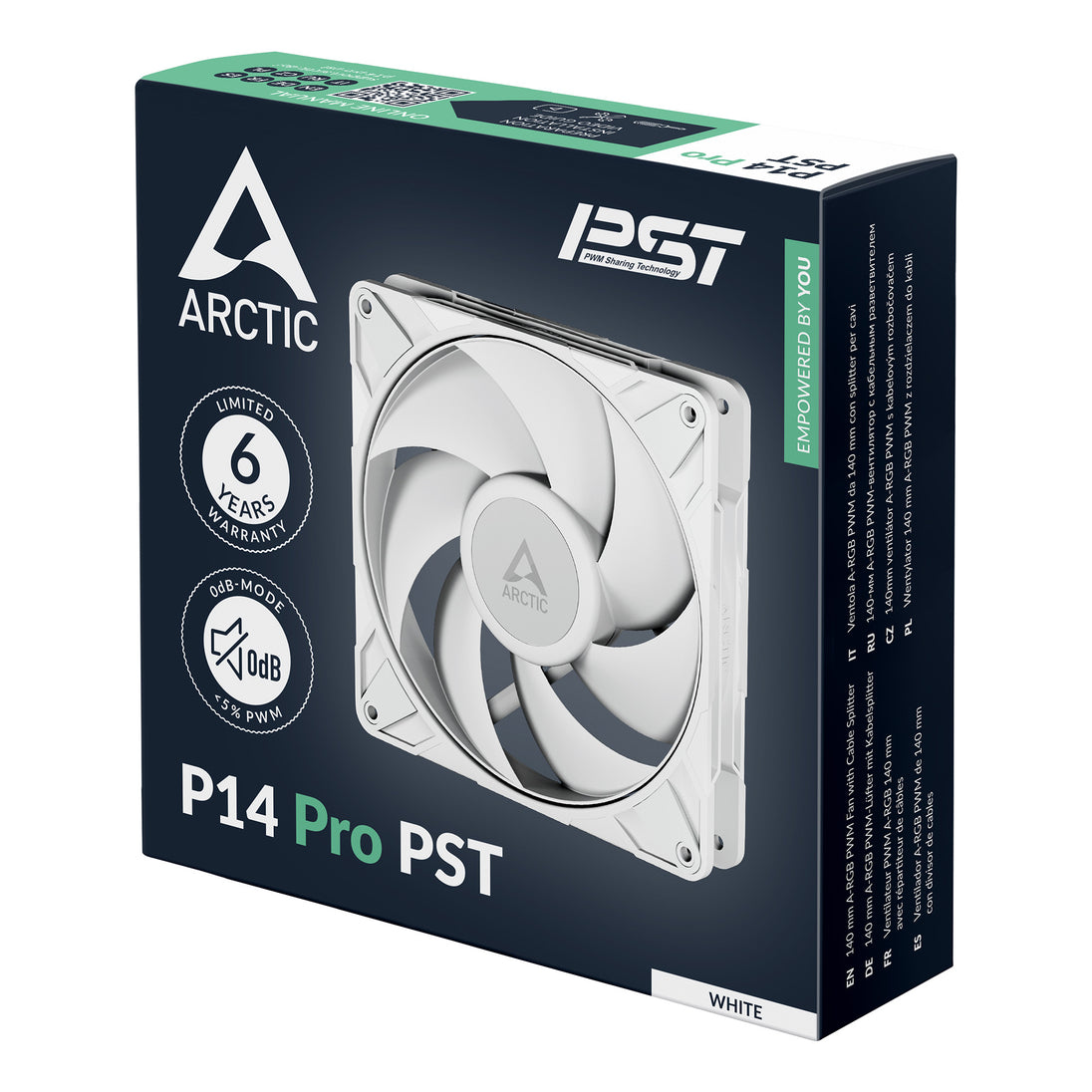 ARCTIC P14 Pro PST | 140 mm PWM case fan | Cable splitter | White