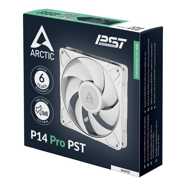 ARCTIC P14 Pro PST | 140 mm PWM case fan | Cable splitter | White