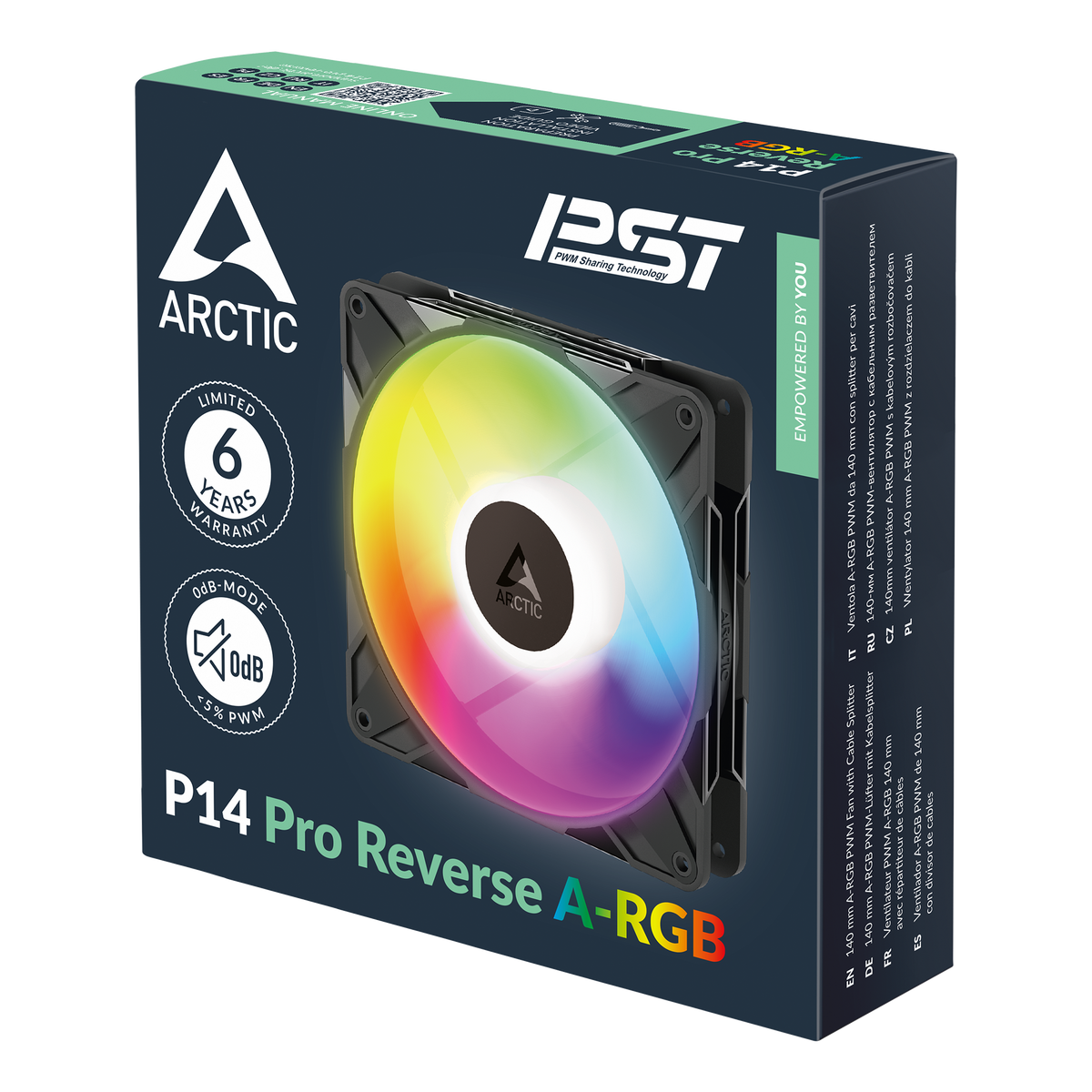 ARCTIC P14 Pro Reverse A-RGB | 140 mm PC case fan | Black