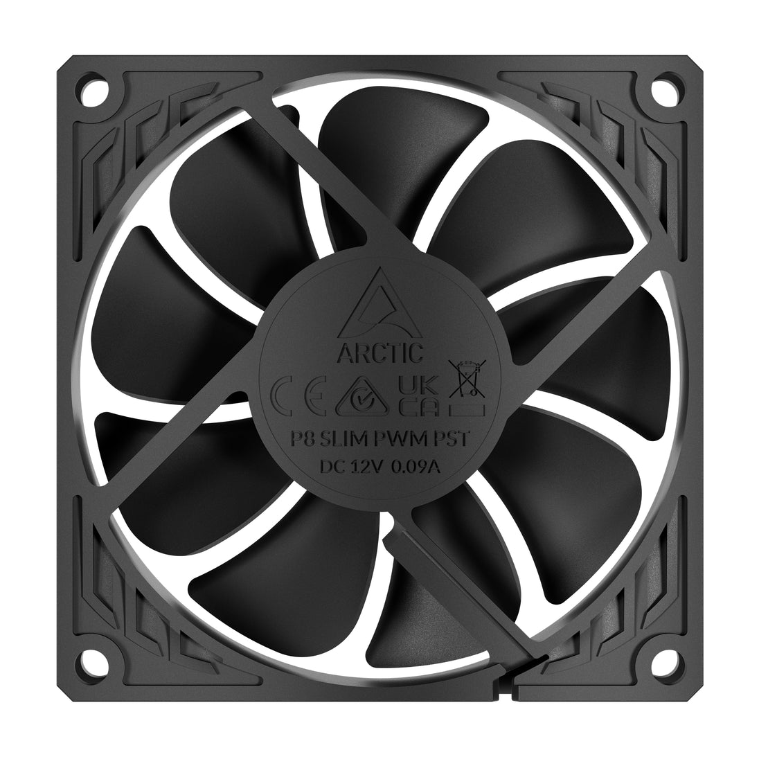 ARCTIC P8 Slim PWM PST | 80 mm case fan | PWM 300–3000 rpm | Black