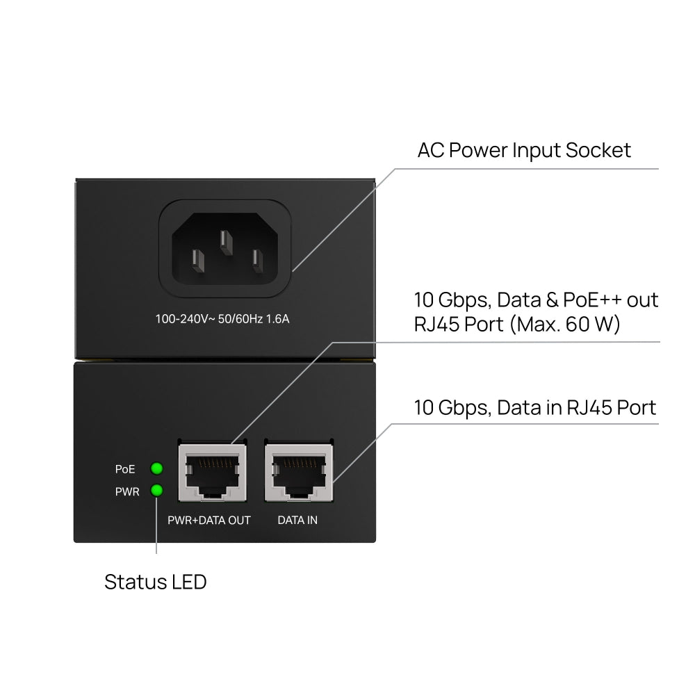 TP-Link Omada POE370S | 10G PoE++ injector | Up to 60W