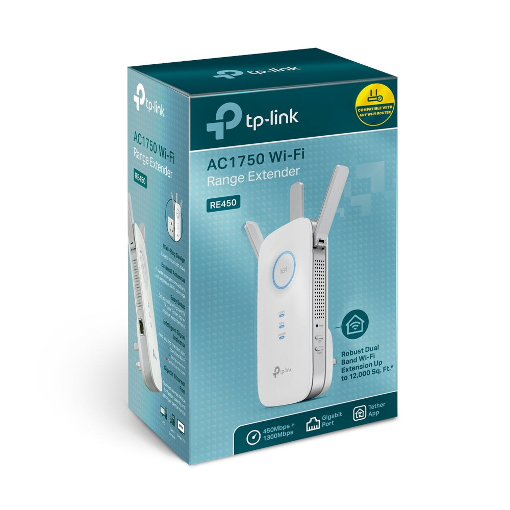 TP-Link RE450 | Wi-Fi range extender | AC1750 dual band | White