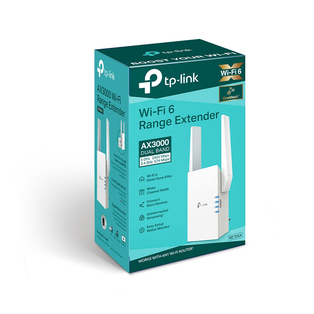 TP-Link RE705X | Wi-Fi 6 range extender | AX3000 dual-band | White
