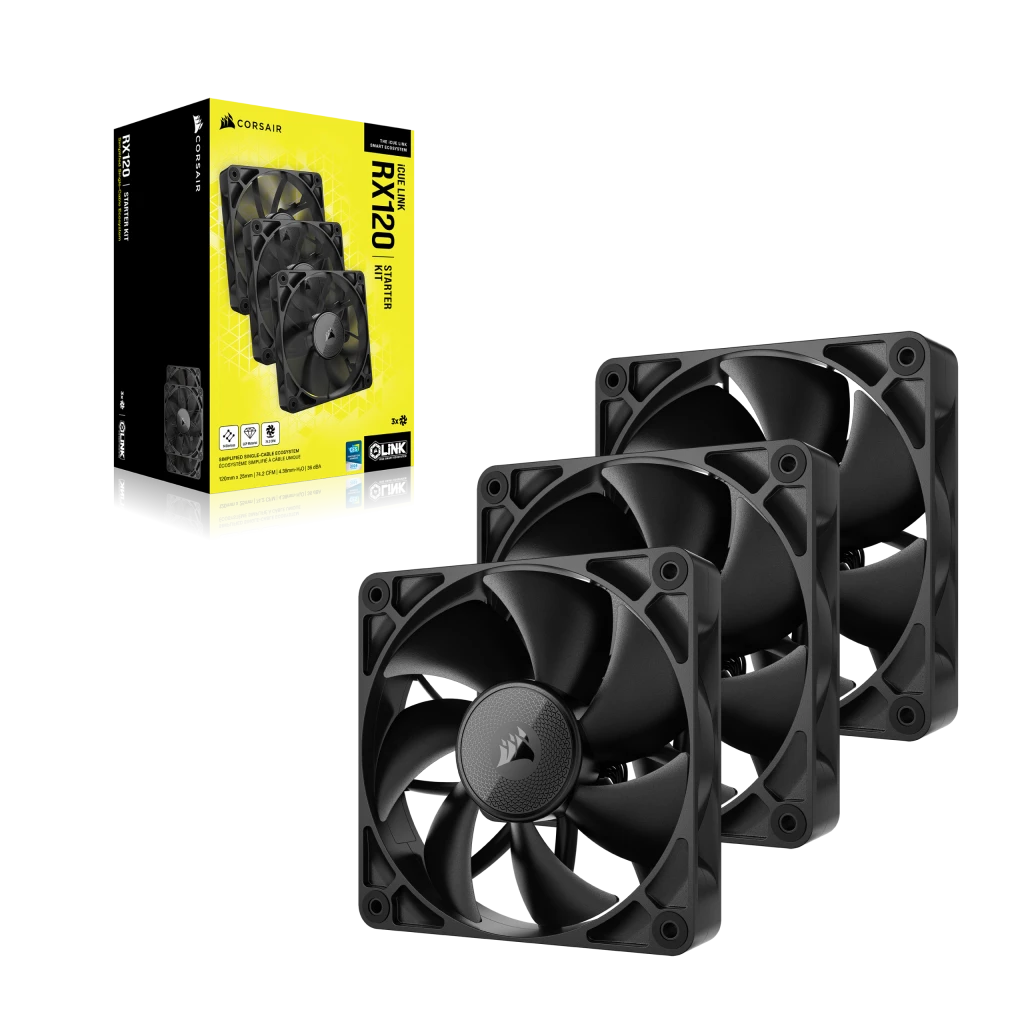 CORSAIR iCUE LINK RX120 | Case fans | 120mm PWM triple kit | Black