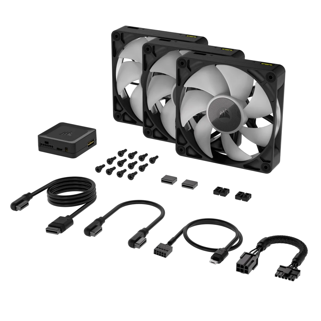 CORSAIR iCUE LINK RX120 RGB | 120mm PWM fans | Triple starter kit | Black