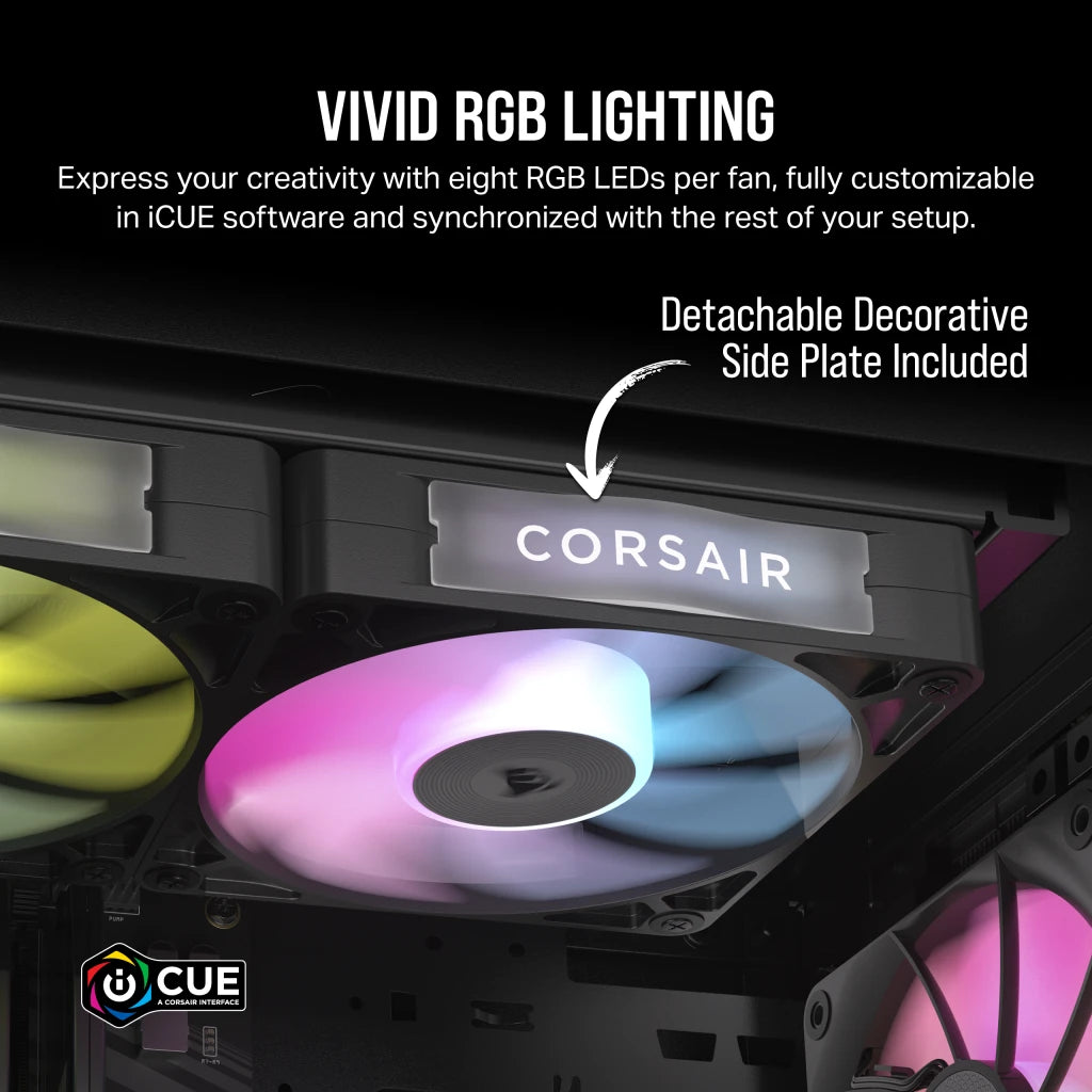 CORSAIR iCUE LINK RX140 RGB | 140mm PWM case fans | Twin starter kit | Black