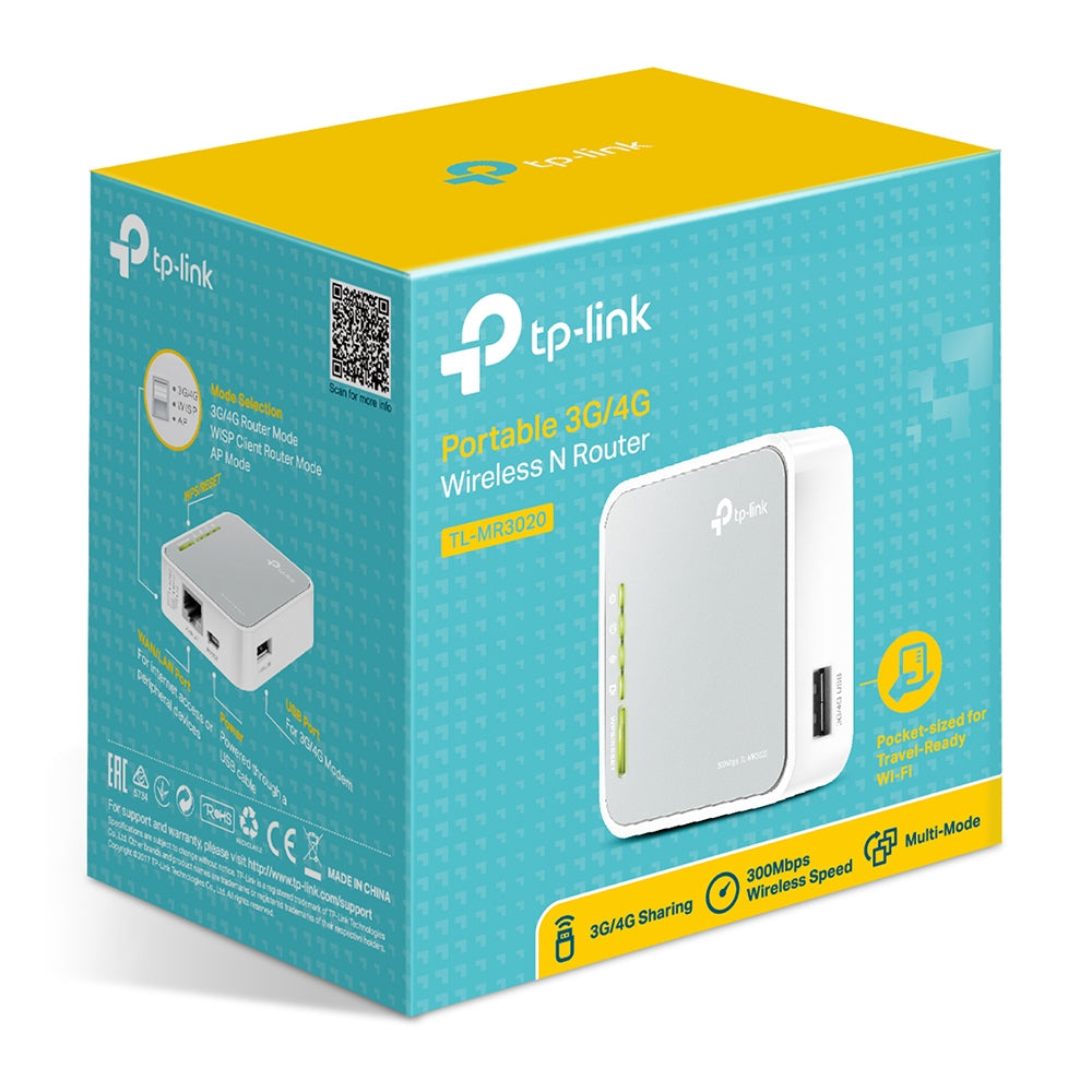 TP-Link TL-MR3020 | Portable wireless router | 3G/4G modem support | 150Mbps