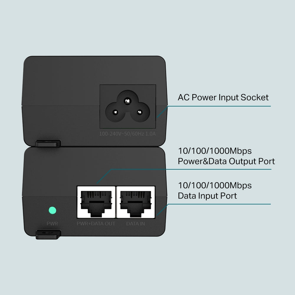 TP-Link TL-POE160S | PoE+ injector | Gigabit 802.3at up to 30 W | 2 ports