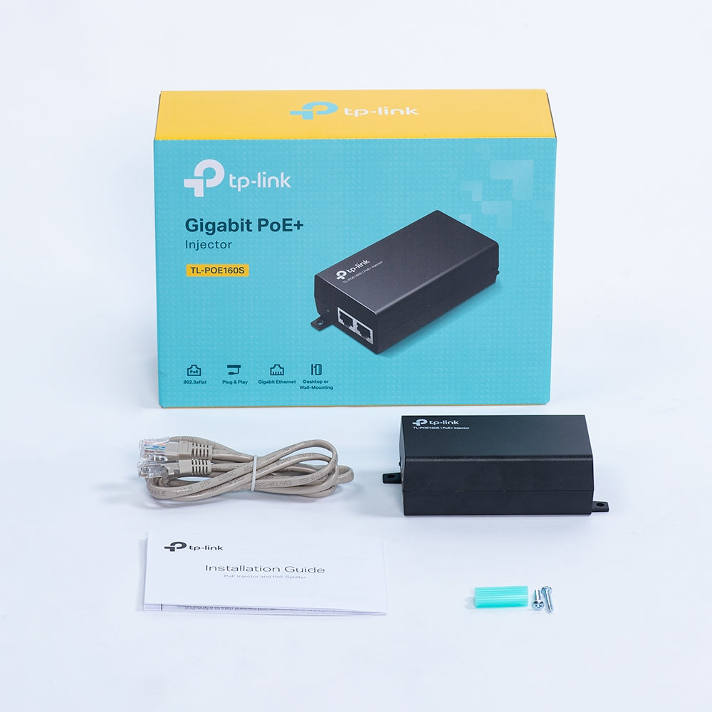 TP-Link TL-POE160S | PoE+ injector | Gigabit 802.3at up to 30 W | 2 ports