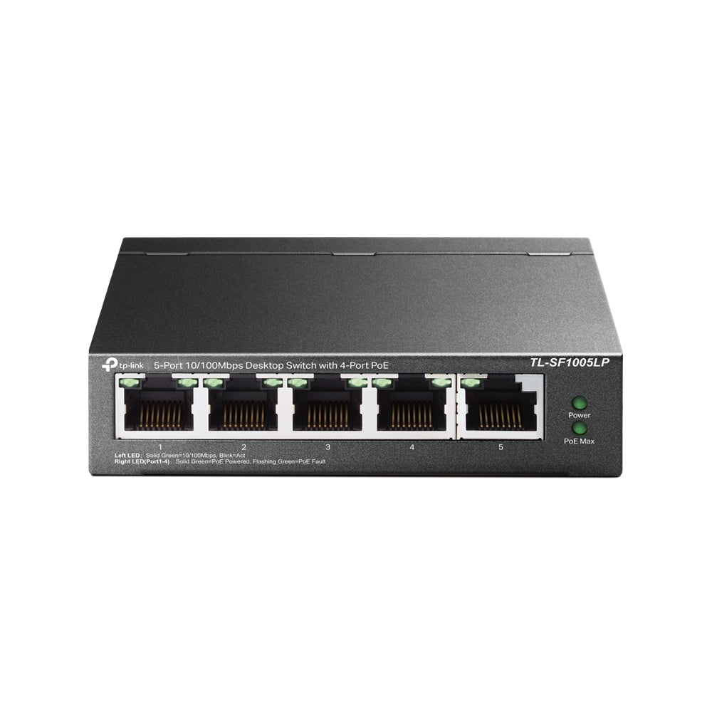 TP-Link TL-SF1005LP | 5-port Fast Ethernet PoE switch | 4 PoE ports | 41 W