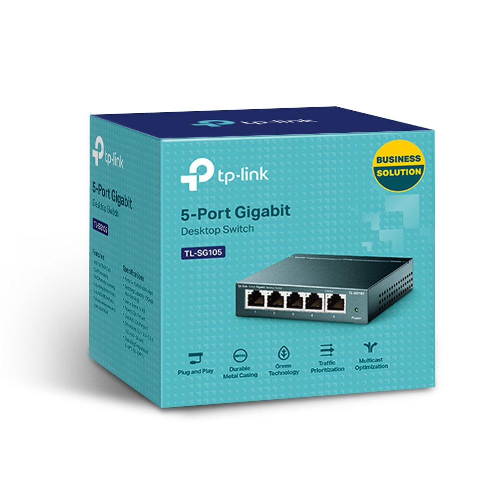TP-Link TL-SG105 | 5-port Gigabit Ethernet switch | 10/100/1000 Mbps | Black