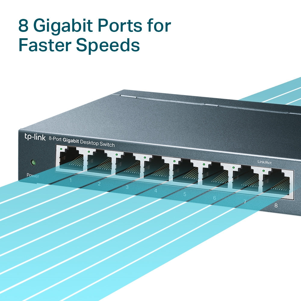 TP-Link TL-SG108 | Gigabit Ethernet switch | 8-port 10/100/1000Mbps