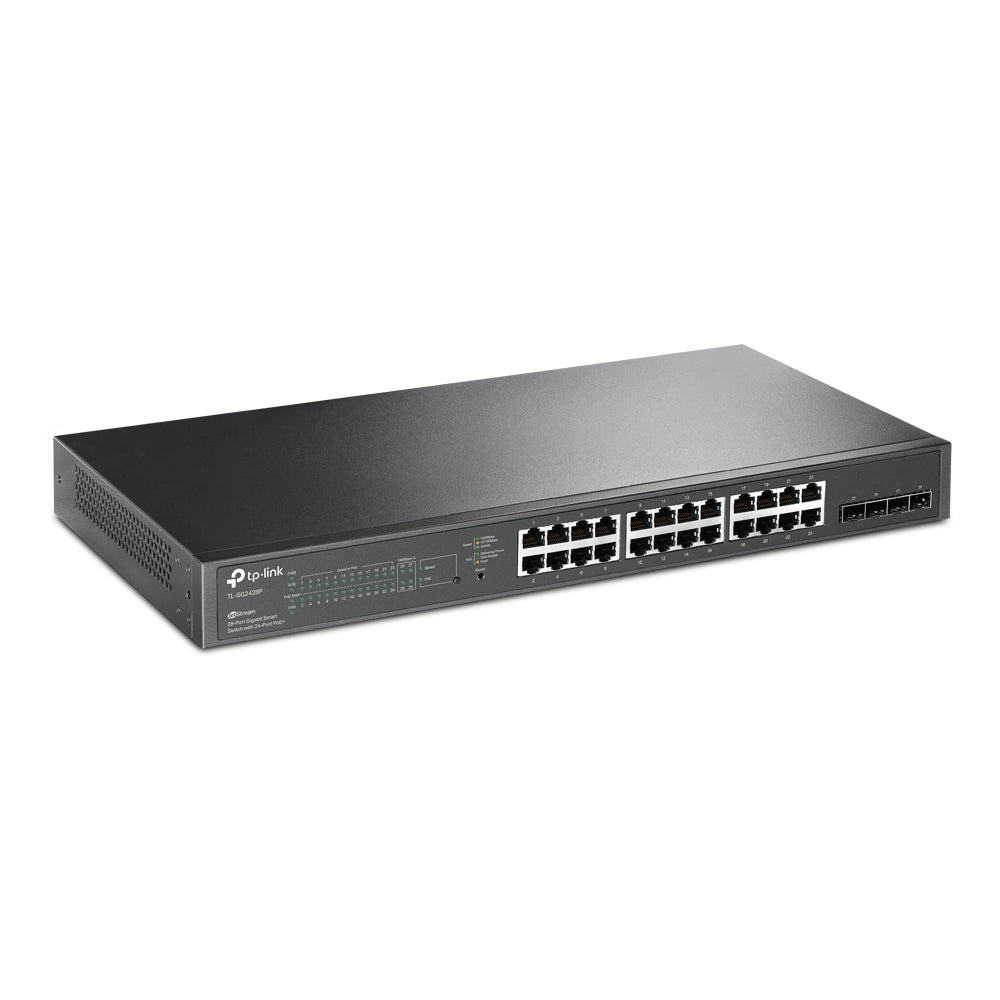TP-Link JetStream TL-SG2428P | Smart PoE+ switch | 24-port Gigabit and 4 SFP