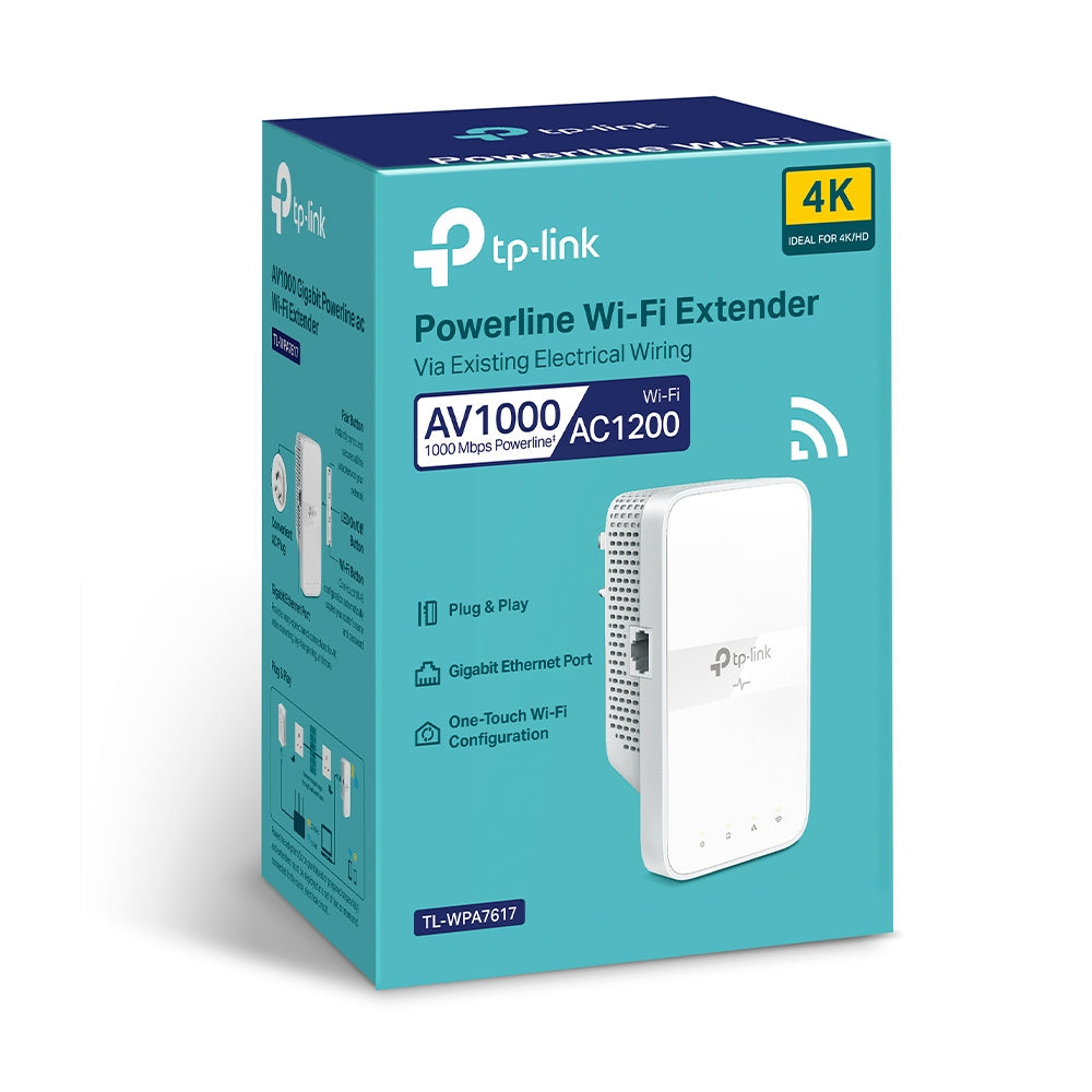 TP-Link TL-WPA7617 | Powerline Wi-Fi extender | AV1000 AC1200 | UK plug