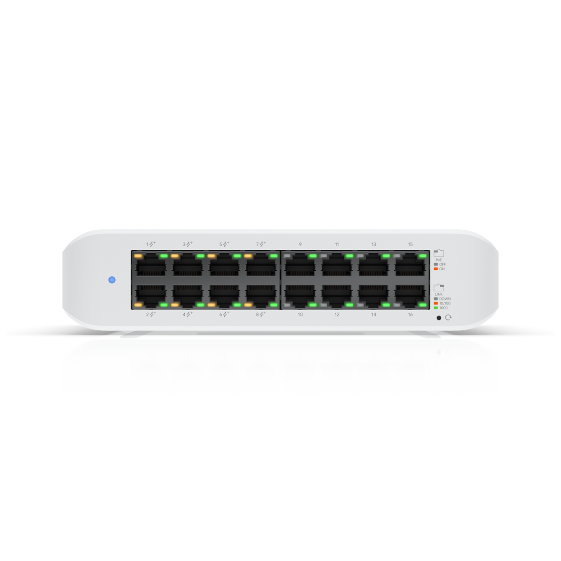 Ubiquiti UniFi Switch Lite 16 PoE | 16 Gigabit ports with 8 PoE+ | White