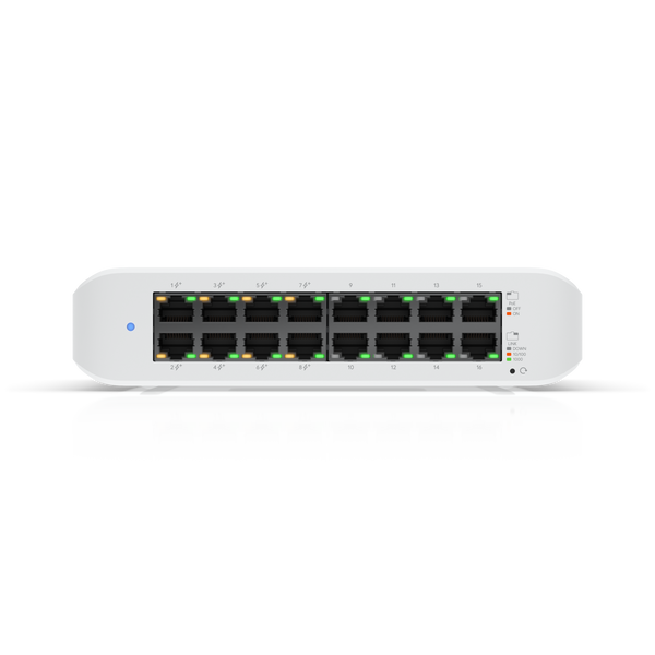 Ubiquiti UniFi Switch Lite 16 PoE | 16 Gigabit ports with 8 PoE+ | White