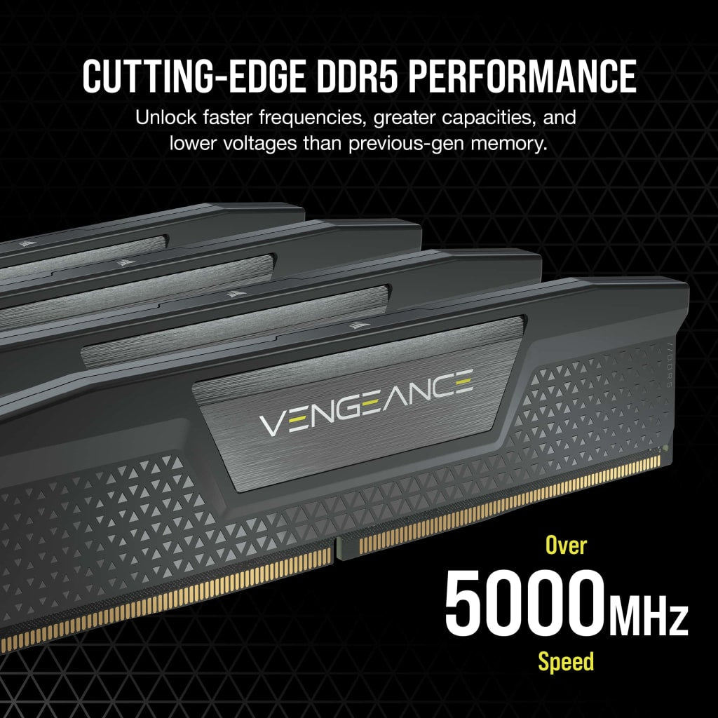 CORSAIR VENGEANCE | DDR5 RAM kit | 128GB 6000MT/s CL40 | 2 x 64GB Black