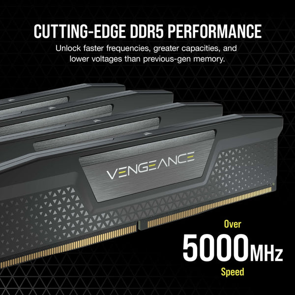 CORSAIR VENGEANCE | DDR5 RAM kit | 128GB 6000MT/s CL40 | 2 x 64GB Black