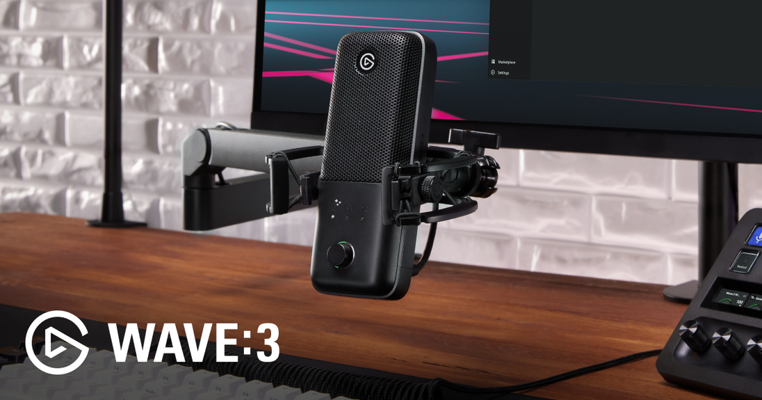 Elgato Wave:3 MK.2 | USB condenser microphone | 24-bit 48 kHz | Black